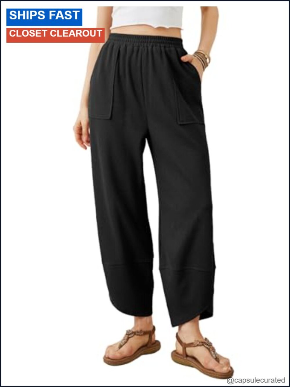 Womens Baggy Wide Leg Harem Pants Elastic Waist Casual Lounge